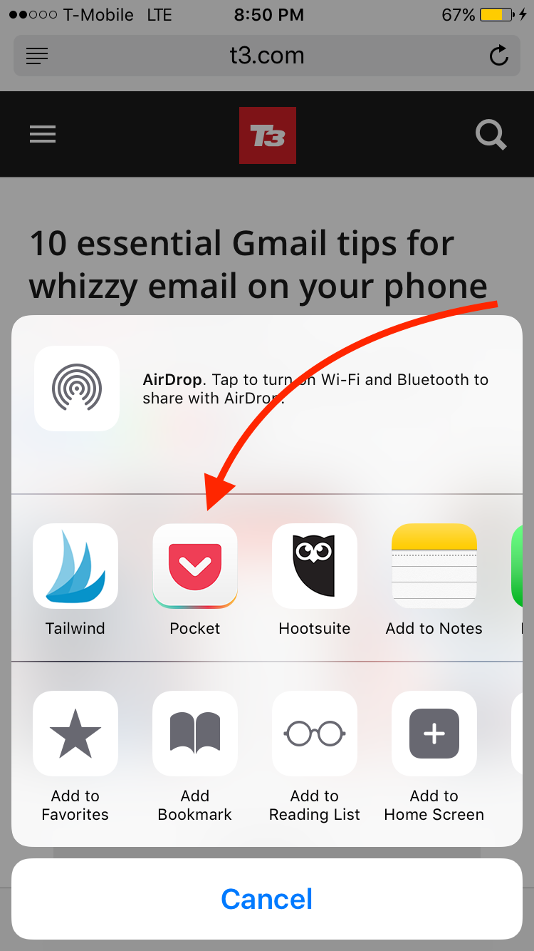 How to use Pocket App on iPhone